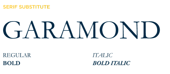 Examples of Garamond Font