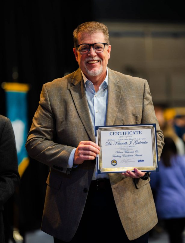 Dr. Ken Gabrielse named as 2025 Vulcan Materials Co. Teaching Excellence Award Recipient